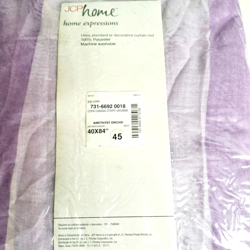 JC Penney Home Expressions Grommet Panel Purple